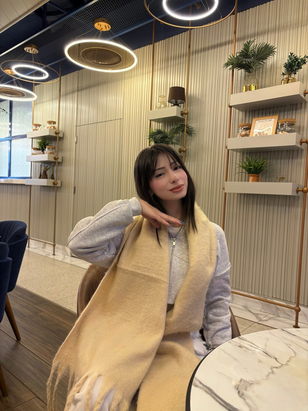 Beige Breeze  Püsküllü Atkı