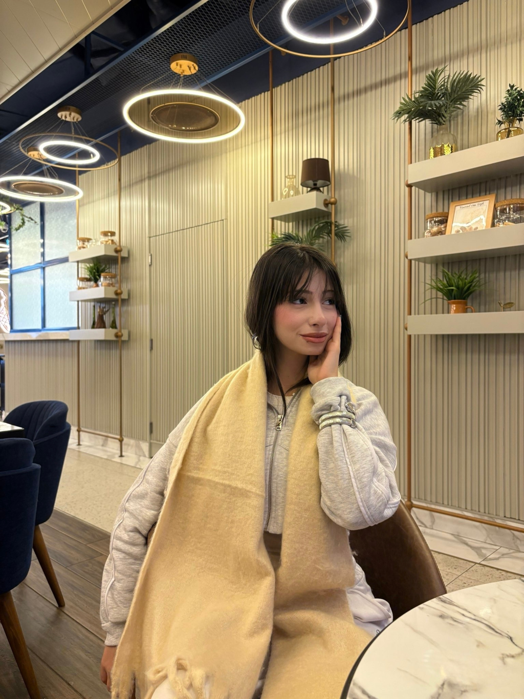 Beige Breeze  Püsküllü Atkı