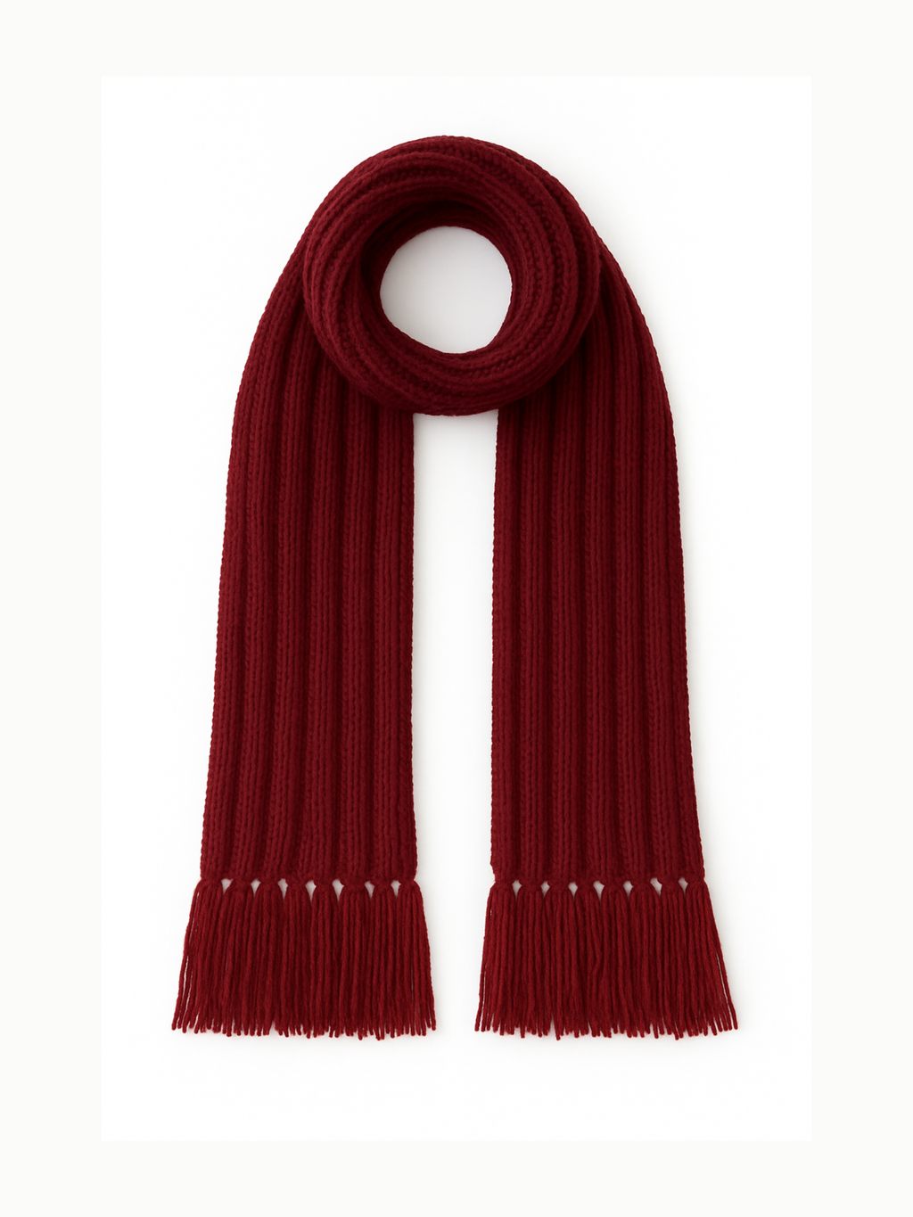 Mikasa Bordo El Örgüsü Atkı – Sade Model